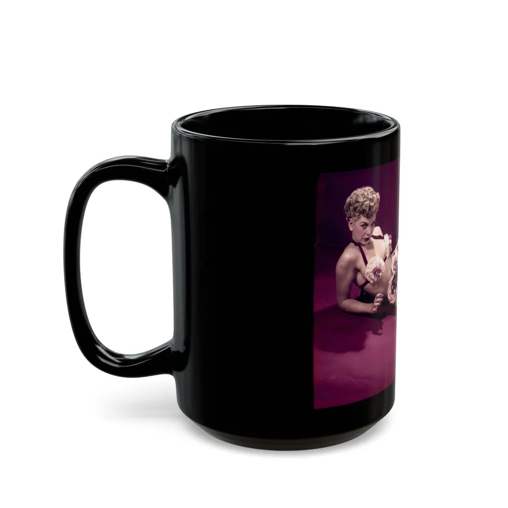 Barbara Nichols #302 (Vintage Female Icon) Black Coffee Mug-Go Mug Yourself