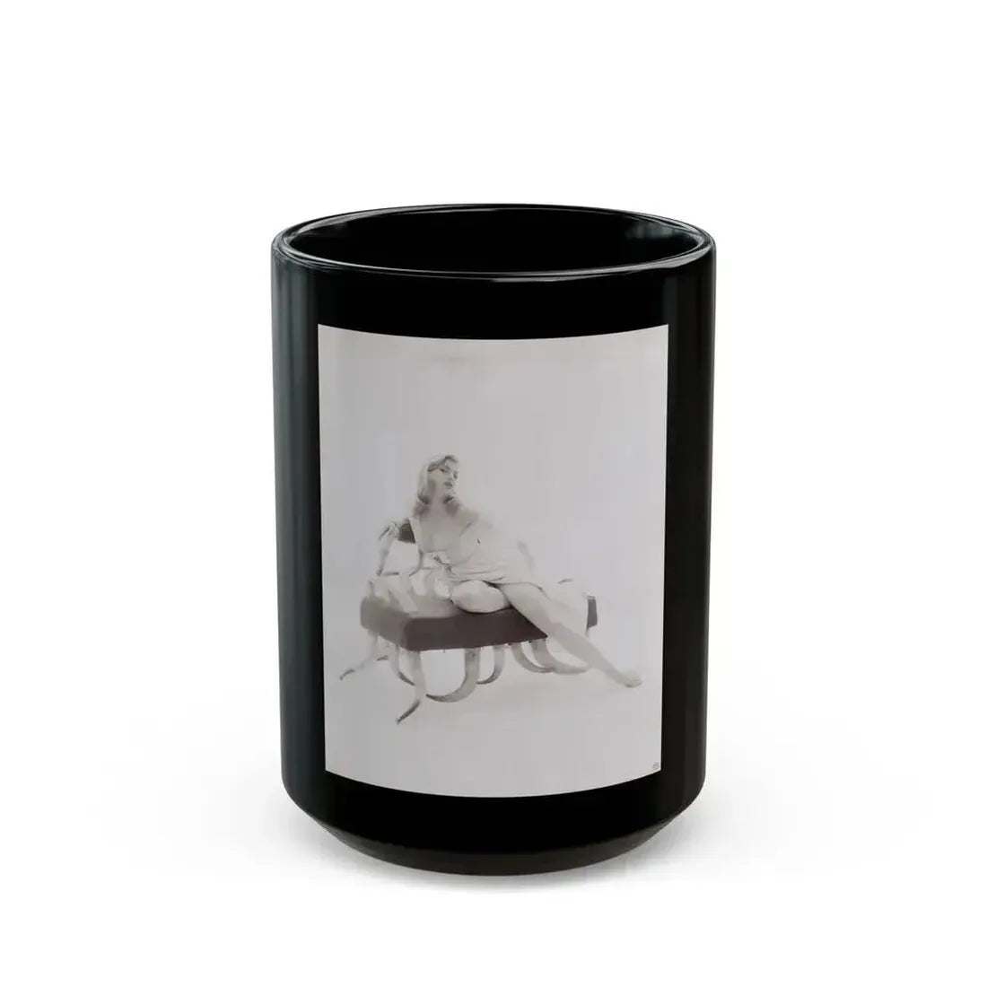 Barbara Nichols #308 (Vintage Female Icon) Black Coffee Mug 15oz - Go Mug Yourself