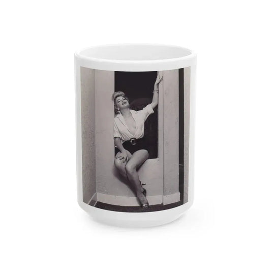 Barbara Nichols #321 (Vintage Female Icon) White Coffee Mug 15oz - Go Mug Yourself