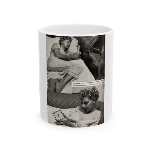 Barbara Nichols #323 - Page 1 of 7 with, 2 B&W Photos from American Beauties Mag. Fall '53 (Vintage Female Icon) White Coffee Mug 11oz - Go Mug Yourself