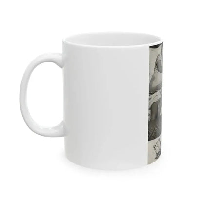 Barbara Nichols #323 - Page 1 of 7 with, 2 B&W Photos from American Beauties Mag. Fall '53 (Vintage Female Icon) White Coffee Mug - Go Mug Yourself