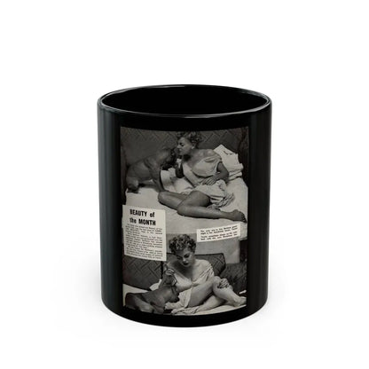 Barbara Nichols #324 - Page 2 of 7 with, 2 B&W Photos from American Beauties Mag. Fall '53 (Vintage Female Icon) Black Coffee Mug 11oz - Go Mug Yourself