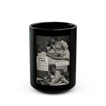 Barbara Nichols #324 - Page 2 of 7 with, 2 B&W Photos from American Beauties Mag. Fall '53 (Vintage Female Icon) Black Coffee Mug 15oz - Go Mug Yourself