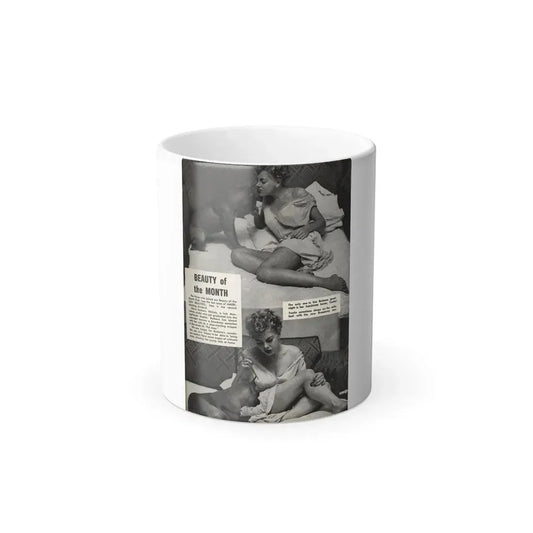 Barbara Nichols #324 - Page 2 of 7 with, 2 B&W Photos from American Beauties Mag. Fall '53 (Vintage Female Icon) Color Changing Mug 11oz 11oz - Go Mug Yourself