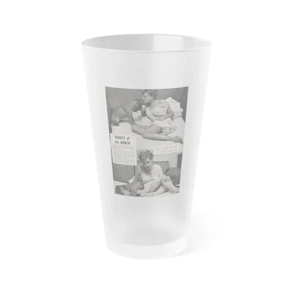 Barbara Nichols #324 - Page 2 of 7 with, 2 B&W Photos from American Beauties Mag. Fall '53 (Vintage Female Icon) Frosted Pint Glass 16oz 16oz Frosted - Go Mug Yourself