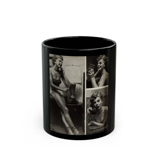 Barbara Nichols #325 - Page 3 of 7 with, 3 B&W Photos from American Beauties Mag. Fall '53 (Vintage Female Icon) Black Coffee Mug 11oz - Go Mug Yourself