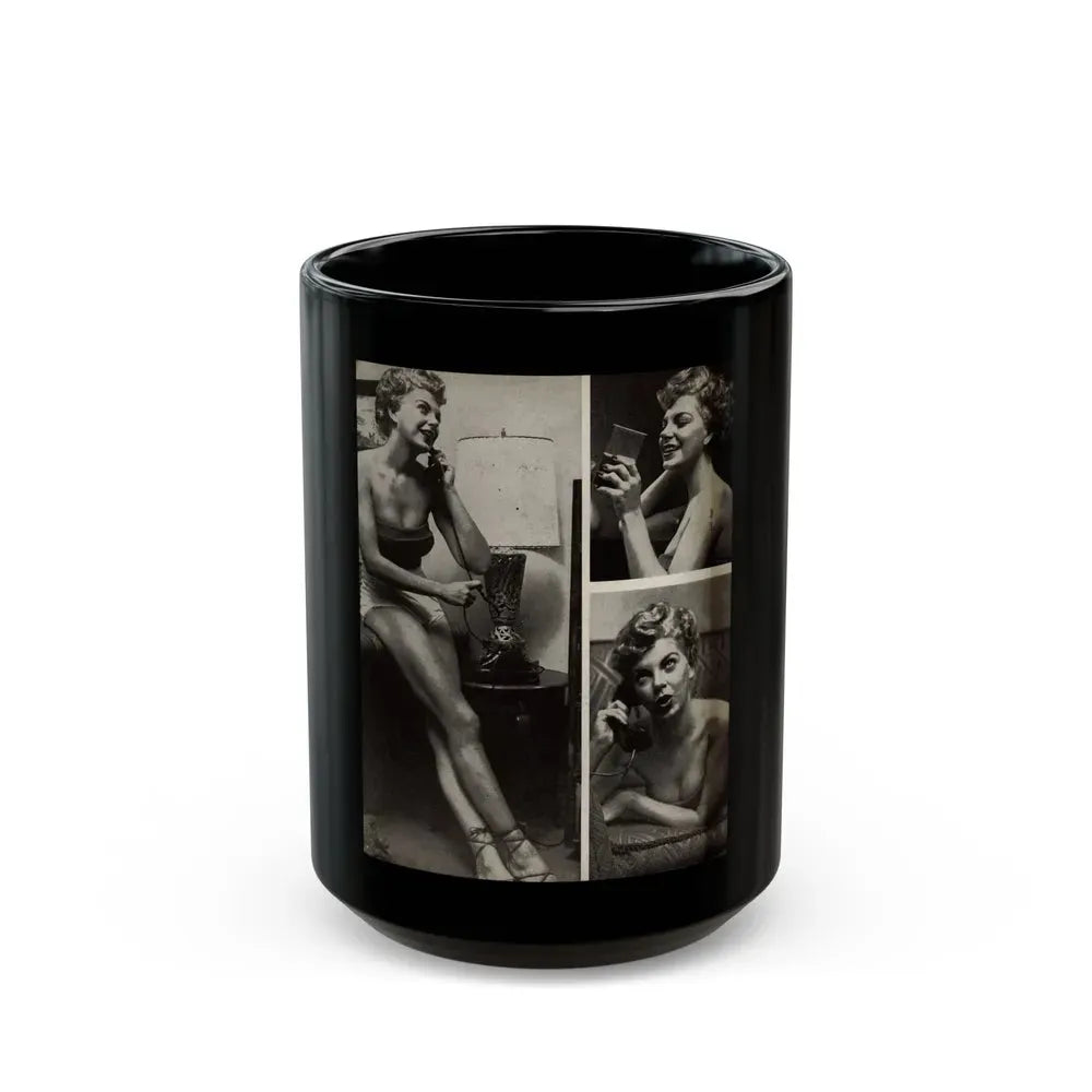 Barbara Nichols #325 - Page 3 of 7 with, 3 B&W Photos from American Beauties Mag. Fall '53 (Vintage Female Icon) Black Coffee Mug 15oz - Go Mug Yourself