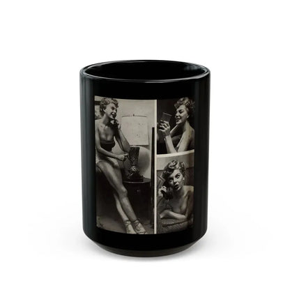 Barbara Nichols #325 - Page 3 of 7 with, 3 B&W Photos from American Beauties Mag. Fall '53 (Vintage Female Icon) Black Coffee Mug 15oz - Go Mug Yourself