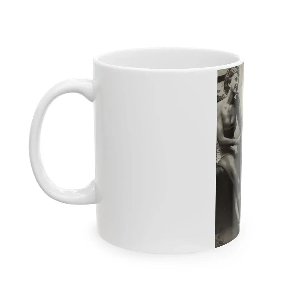 Barbara Nichols #325 - Page 3 of 7 with, 3 B&W Photos from American Beauties Mag. Fall '53 (Vintage Female Icon) White Coffee Mug - Go Mug Yourself