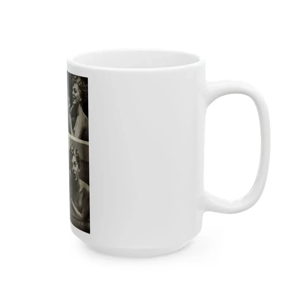 Barbara Nichols #325 - Page 3 of 7 with, 3 B&W Photos from American Beauties Mag. Fall '53 (Vintage Female Icon) White Coffee Mug - Go Mug Yourself
