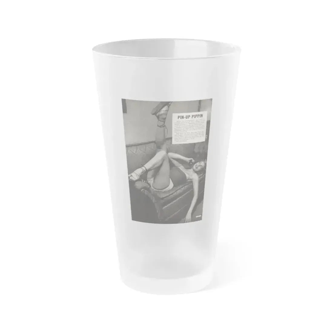 Barbara Nichols #326 - Page 4 of 7 with, 1 B&W Photo & Article from American Beauties Mag. Fall '53 (Vintage Female Icon) Frosted Pint Glass 16oz 16oz Frosted - Go Mug Yourself