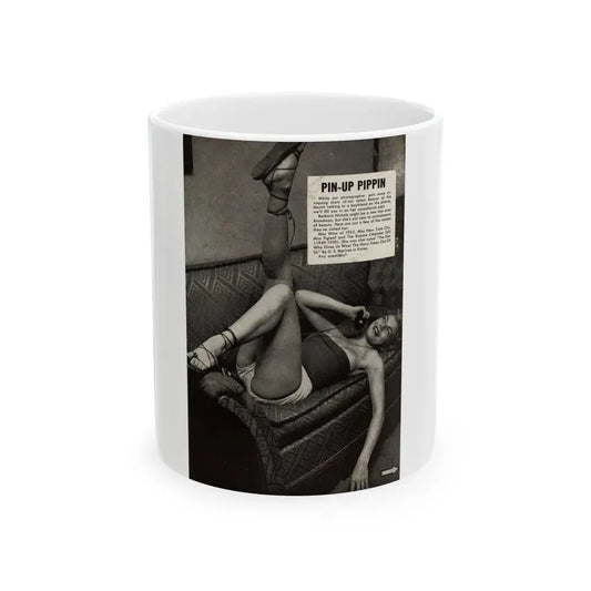 Barbara Nichols #326 - Page 4 of 7 with, 1 B&W Photo & Article from American Beauties Mag. Fall '53 (Vintage Female Icon) White Coffee Mug 11oz - Go Mug Yourself