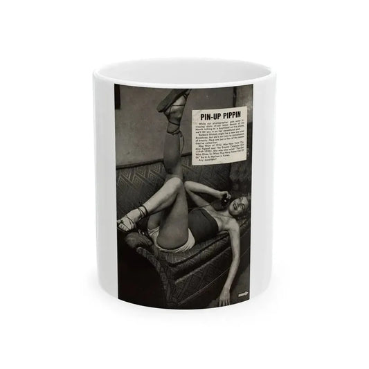 Barbara Nichols #326 - Page 4 of 7 with, 1 B&W Photo & Article from American Beauties Mag. Fall '53 (Vintage Female Icon) White Coffee Mug 11oz - Go Mug Yourself