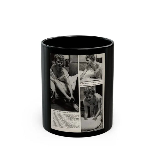 Barbara Nichols #327 - Page 5 of 7 with, 3 B&W Photos from American Beauties Mag. Fall '53 (Vintage Female Icon) Black Coffee Mug 11oz - Go Mug Yourself