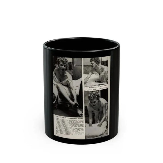 Barbara Nichols #327 - Page 5 of 7 with, 3 B&W Photos from American Beauties Mag. Fall '53 (Vintage Female Icon) Black Coffee Mug 11oz - Go Mug Yourself