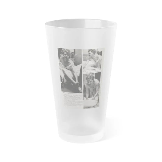 Barbara Nichols #327 - Page 5 of 7 with, 3 B&W Photos from American Beauties Mag. Fall '53 (Vintage Female Icon) Frosted Pint Glass 16oz 16oz Frosted - Go Mug Yourself