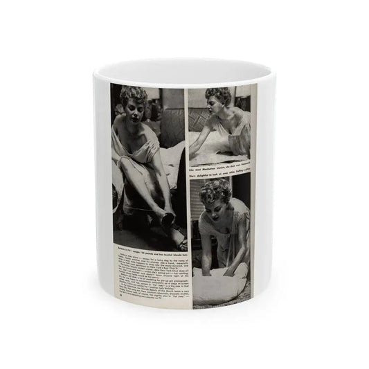 Barbara Nichols #327 - Page 5 of 7 with, 3 B&W Photos from American Beauties Mag. Fall '53 (Vintage Female Icon) White Coffee Mug 11oz - Go Mug Yourself