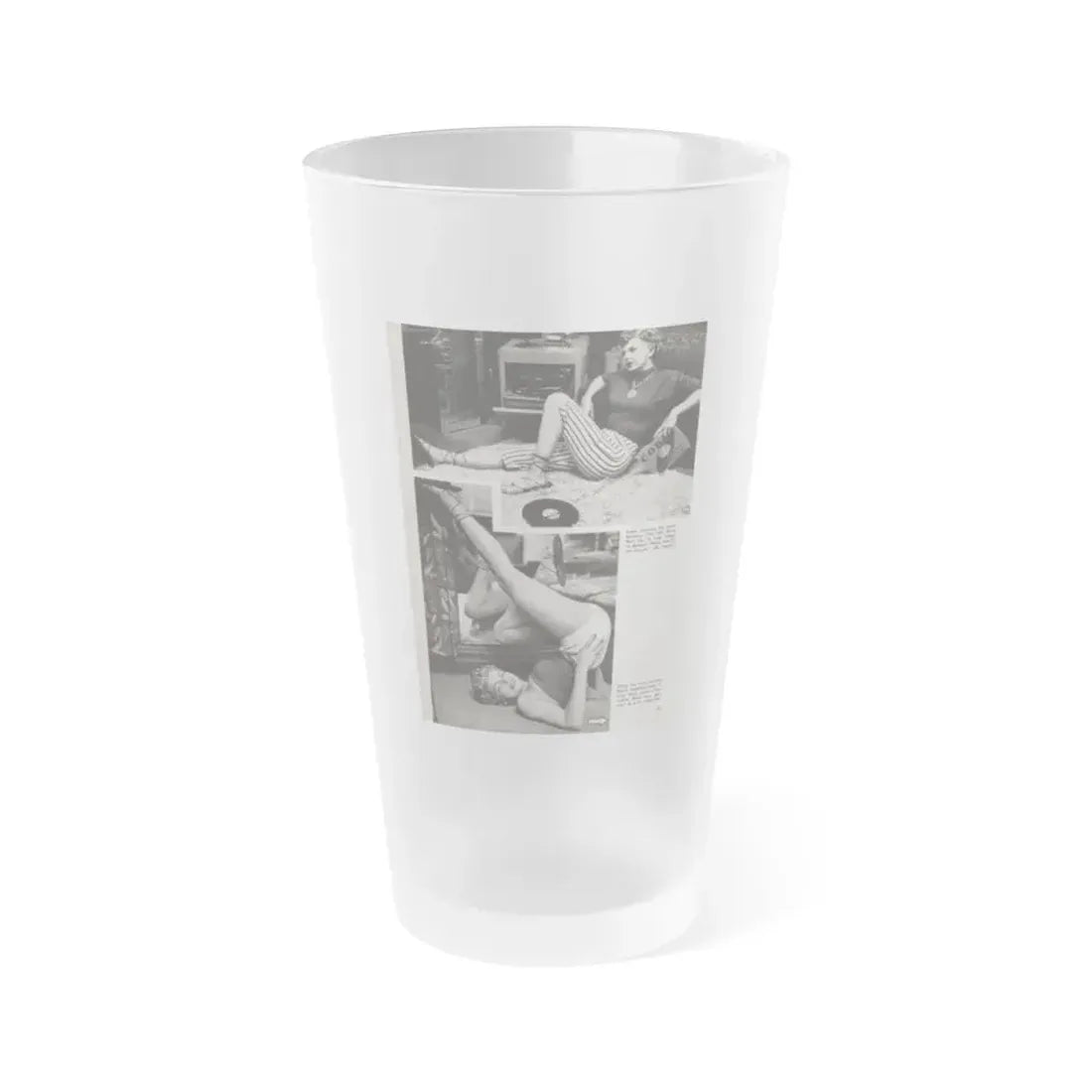 Barbara Nichols #328 - Page 6 of 7 with, 2 B&W Photos from American Beauties Mag. Fall '53 (Vintage Female Icon) Frosted Pint Glass 16oz 16oz Frosted - Go Mug Yourself