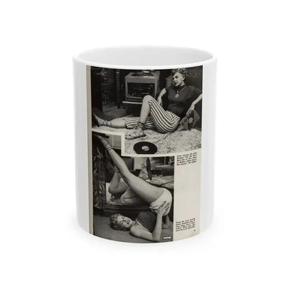 Barbara Nichols #328 - Page 6 of 7 with, 2 B&W Photos from American Beauties Mag. Fall '53 (Vintage Female Icon) White Coffee Mug 11oz - Go Mug Yourself