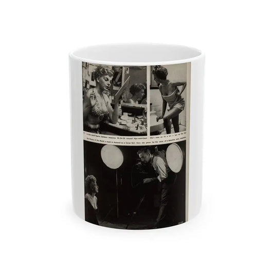 Barbara Nichols #329 - Page 7 of 7 with, 3 B&W Photos from American Beauties Mag. Fall '53 (Vintage Female Icon) White Coffee Mug 11oz - Go Mug Yourself