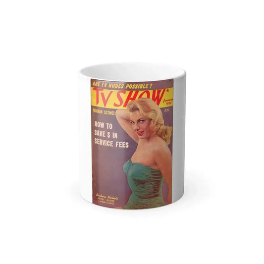 Barbara Nichols #330 - Mag. Cover (Vintage Female Icon) Color Changing Mug 11oz 11oz - Go Mug Yourself