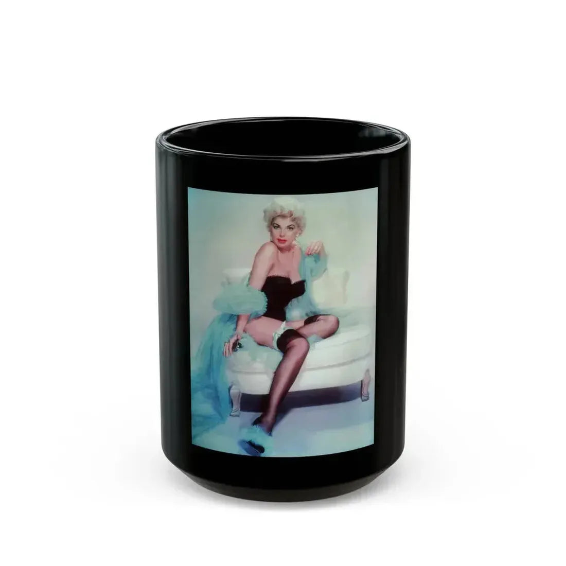 Barbara Nichols #333 (Vintage Female Icon) Black Coffee Mug 15oz - Go Mug Yourself