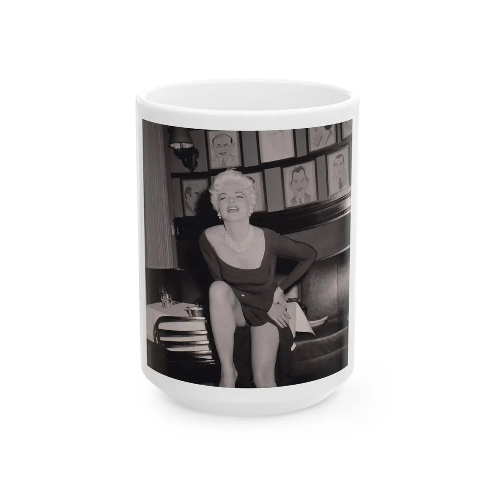 Barbara Nichols #345 (Vintage Female Icon) White Coffee Mug-15oz-Go Mug Yourself