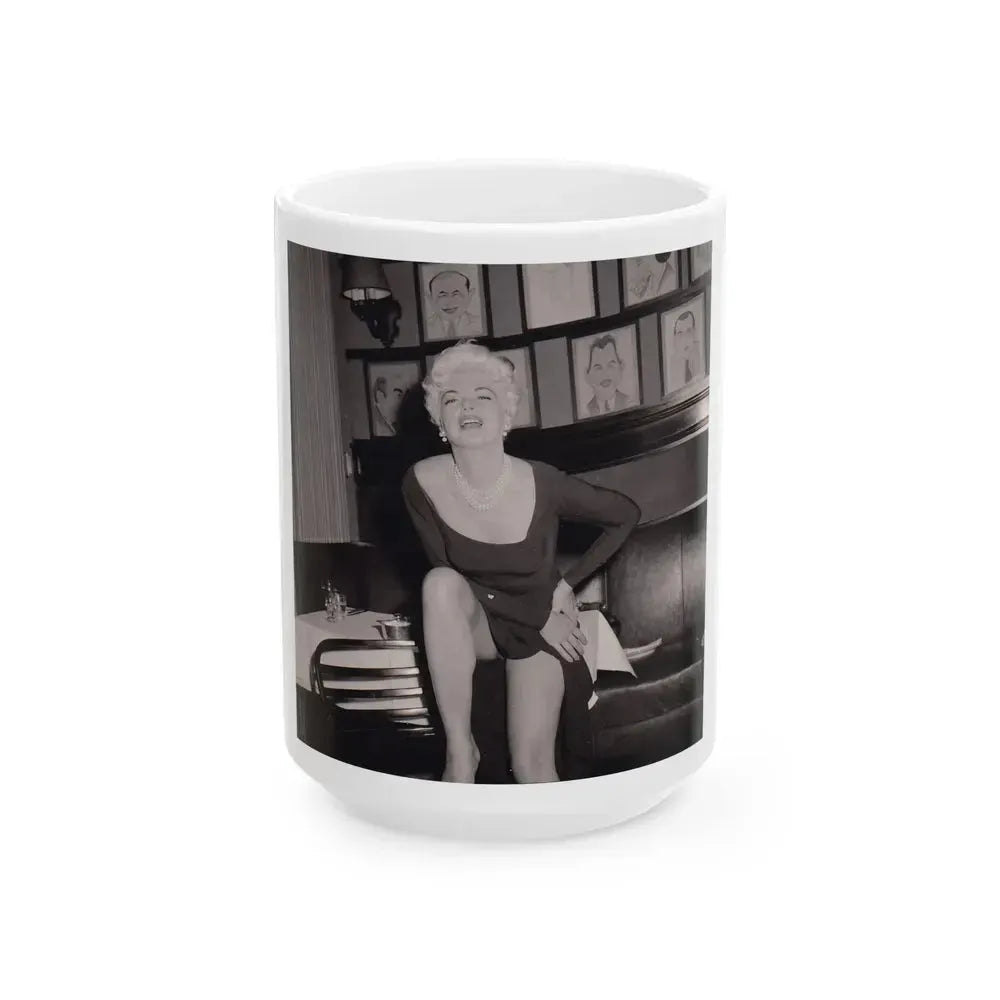Barbara Nichols #345 (Vintage Female Icon) White Coffee Mug 15oz - Go Mug Yourself