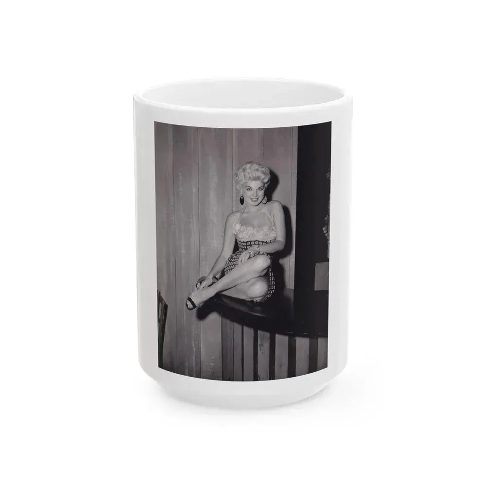 Barbara Nichols #346 (Vintage Female Icon) White Coffee Mug 15oz - Go Mug Yourself