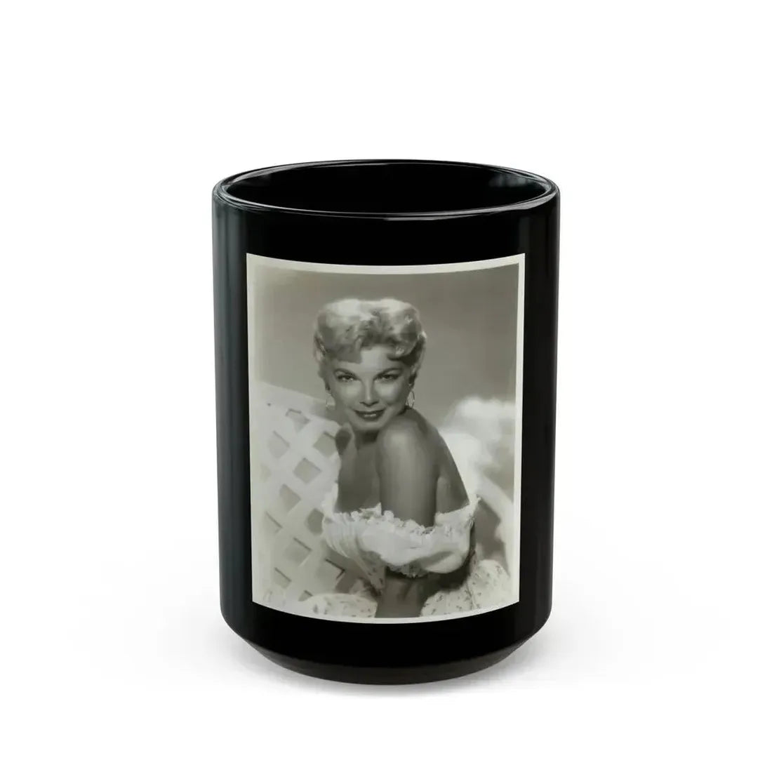 Barbara Nichols #35 (Vintage Female Icon) Black Coffee Mug 15oz - Go Mug Yourself