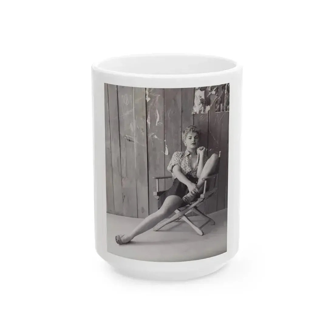 Barbara Nichols #350 (Vintage Female Icon) White Coffee Mug 15oz - Go Mug Yourself