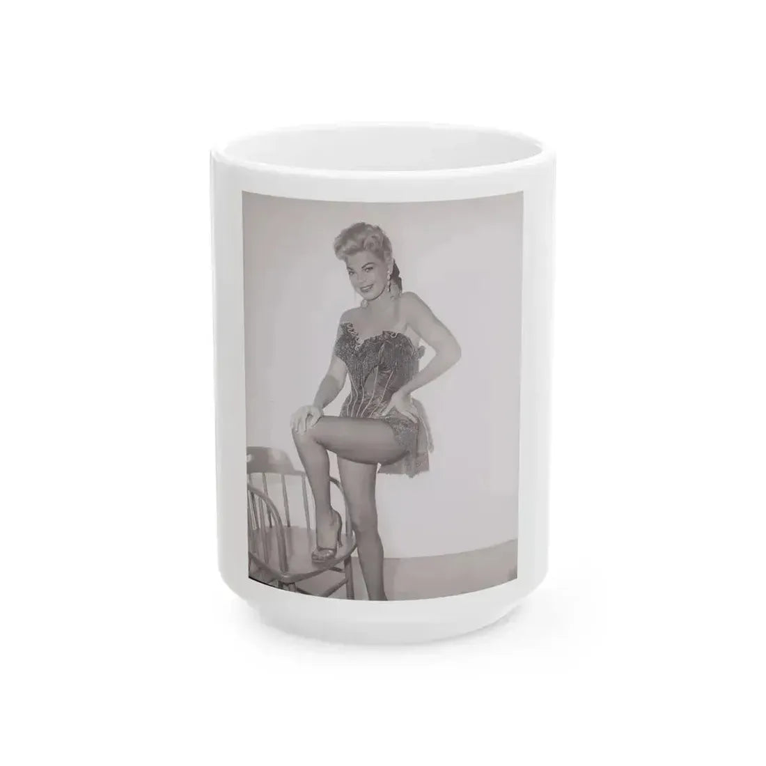 Barbara Nichols #351 (Vintage Female Icon) White Coffee Mug 15oz - Go Mug Yourself