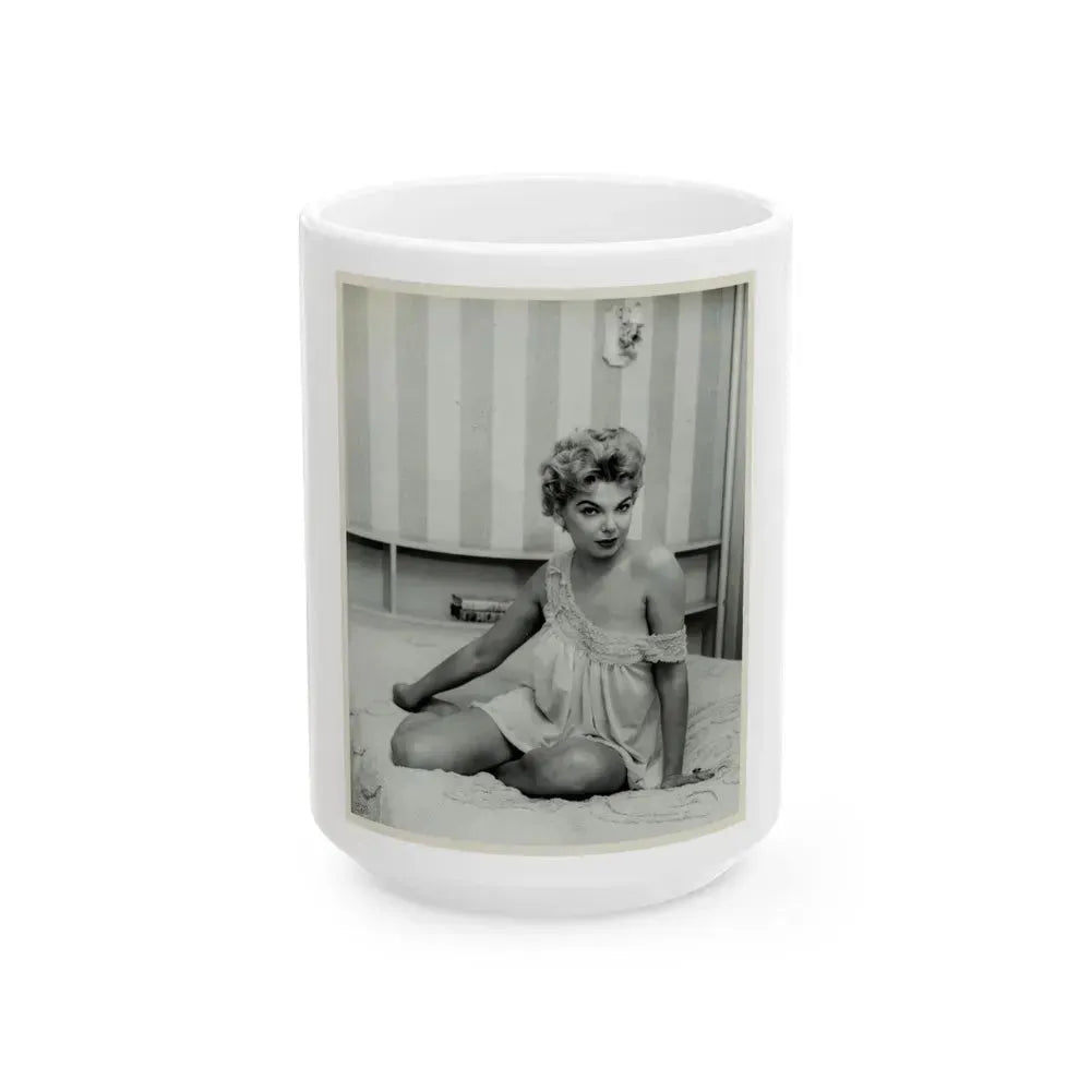 Barbara Nichols #354 (Vintage Female Icon) White Coffee Mug 15oz - Go Mug Yourself