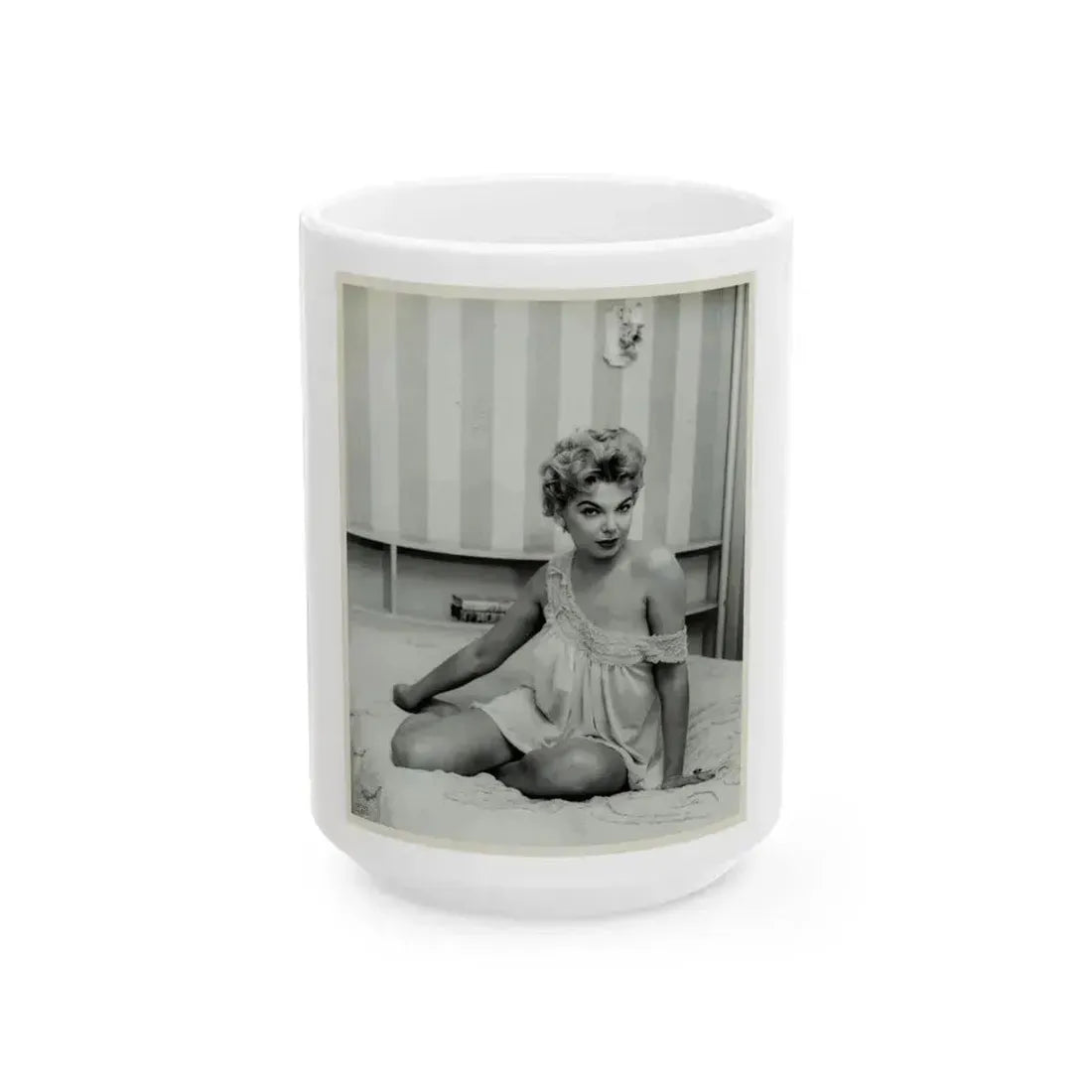 Barbara Nichols #354 (Vintage Female Icon) White Coffee Mug 15oz - Go Mug Yourself