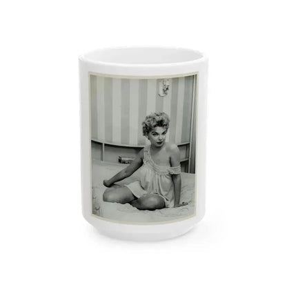 Barbara Nichols #354 (Vintage Female Icon) White Coffee Mug 15oz - Go Mug Yourself