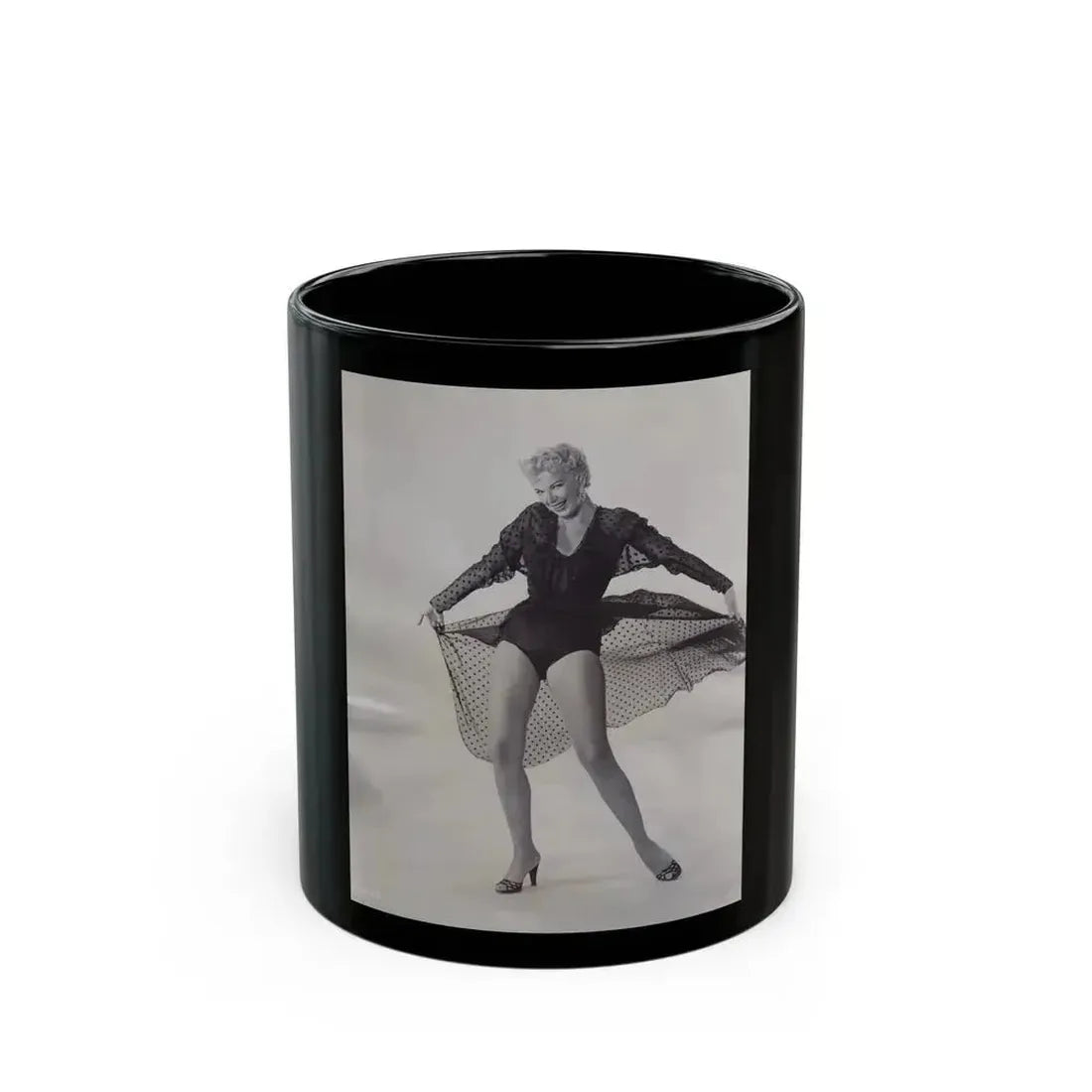 Barbara Nichols #355 (Vintage Female Icon) Black Coffee Mug 11oz - Go Mug Yourself