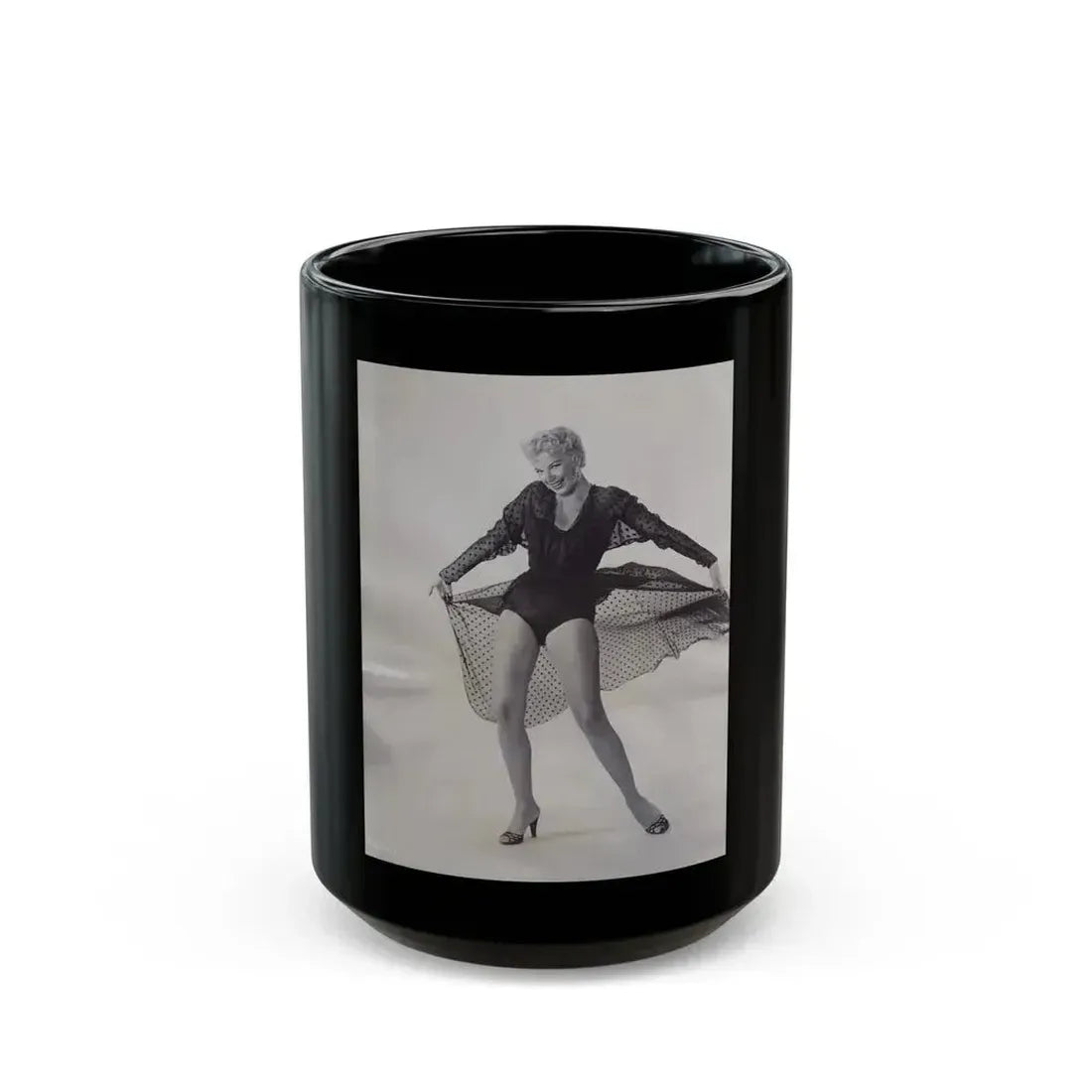 Barbara Nichols #355 (Vintage Female Icon) Black Coffee Mug 15oz - Go Mug Yourself