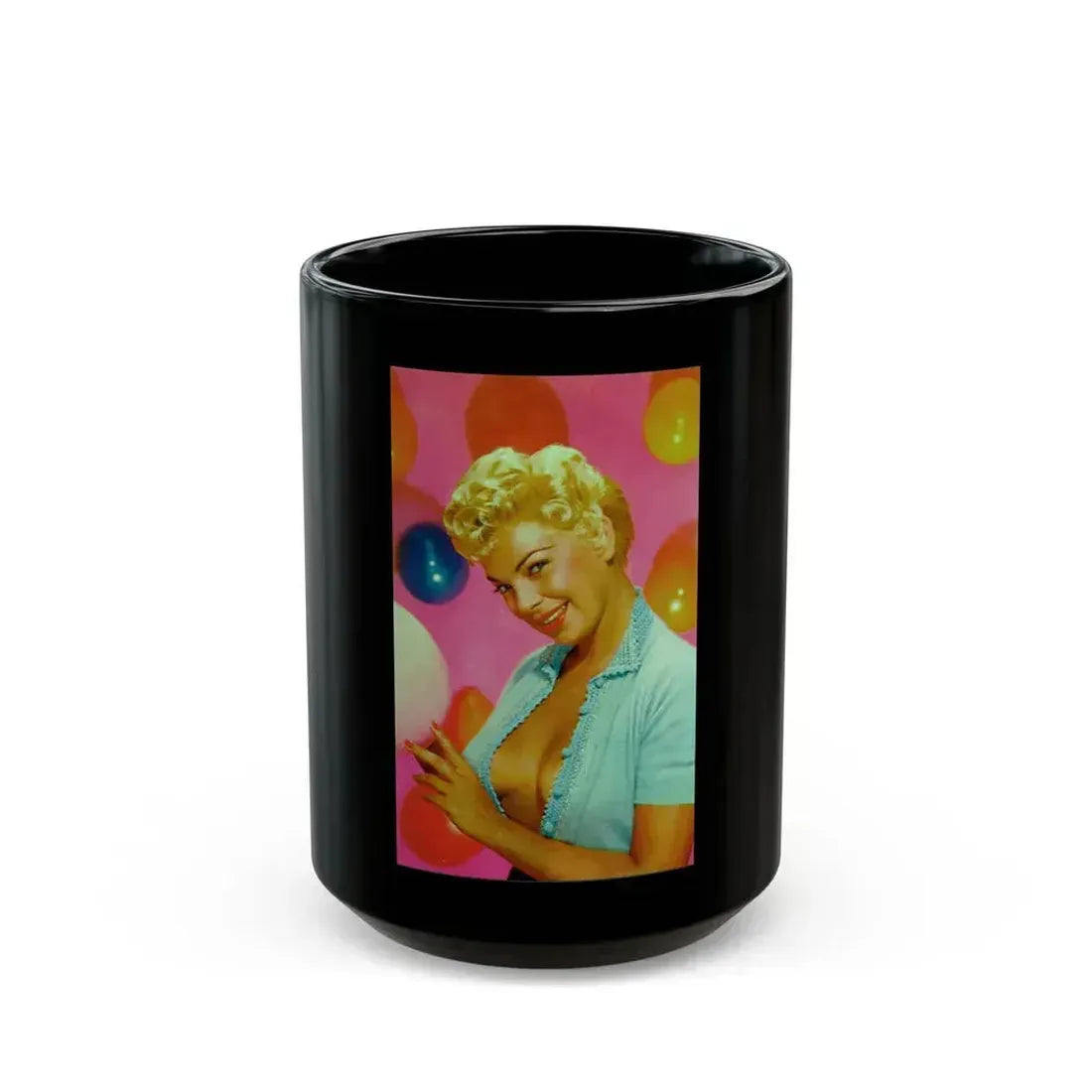 Barbara Nichols #356 (Vintage Female Icon) Black Coffee Mug 15oz - Go Mug Yourself
