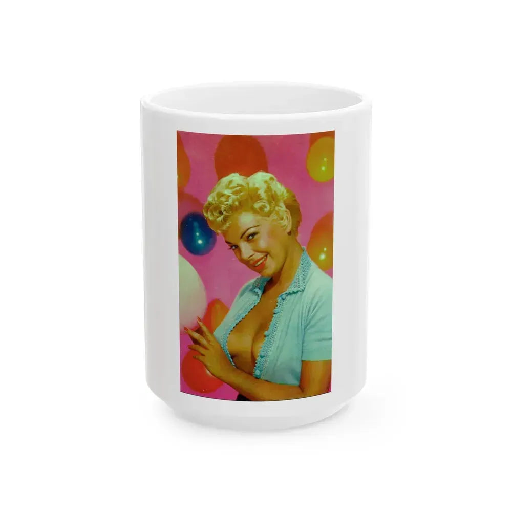 Barbara Nichols #356 (Vintage Female Icon) White Coffee Mug 15oz - Go Mug Yourself