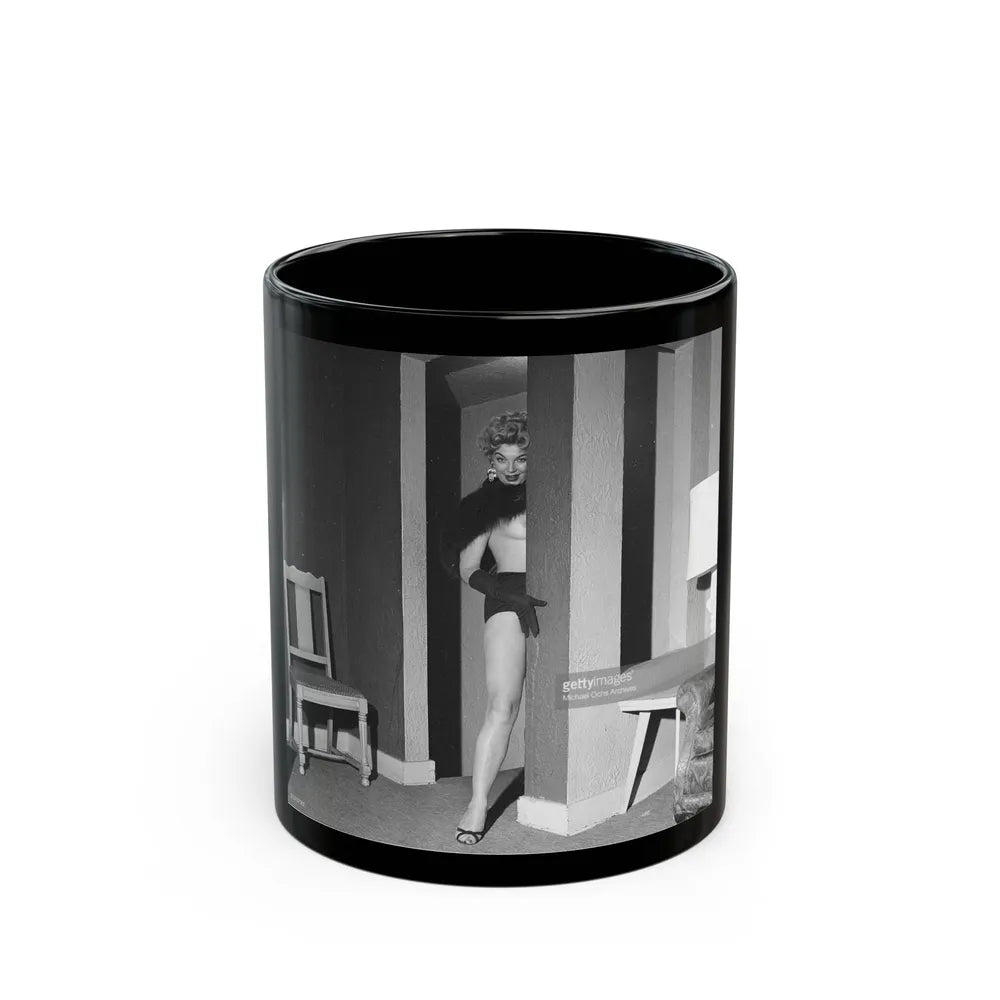 Barbara Nichols #364 (Vintage Female Icon) Black Coffee Mug-11oz-Go Mug Yourself