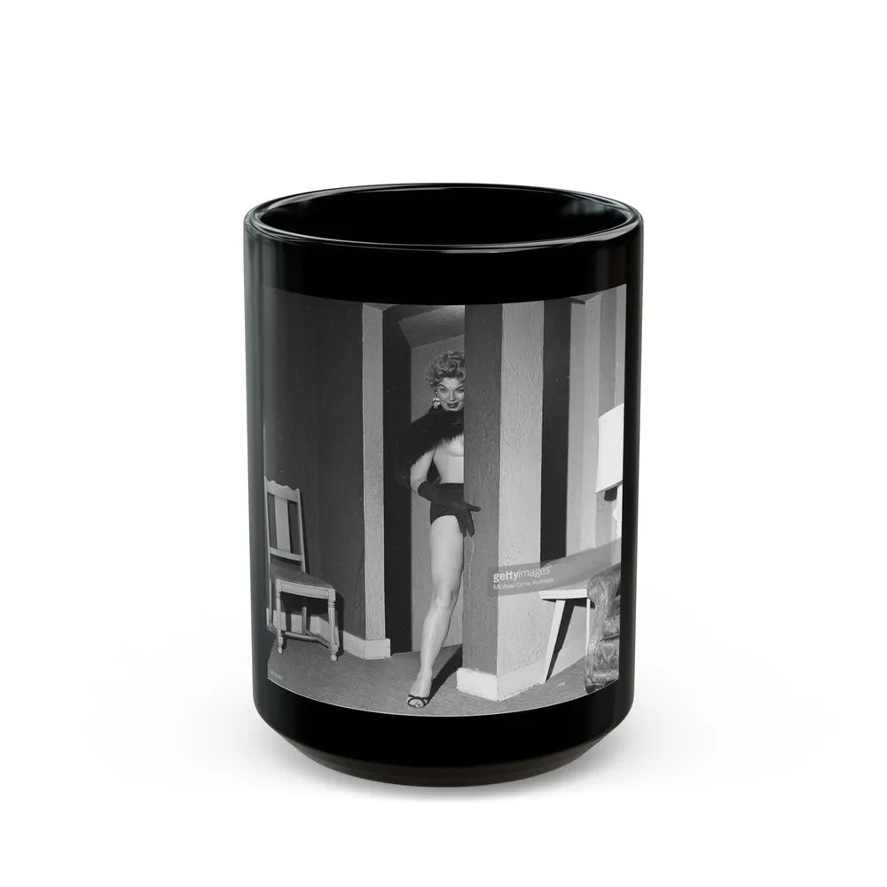 Barbara Nichols #364 (Vintage Female Icon) Black Coffee Mug-15oz-Go Mug Yourself