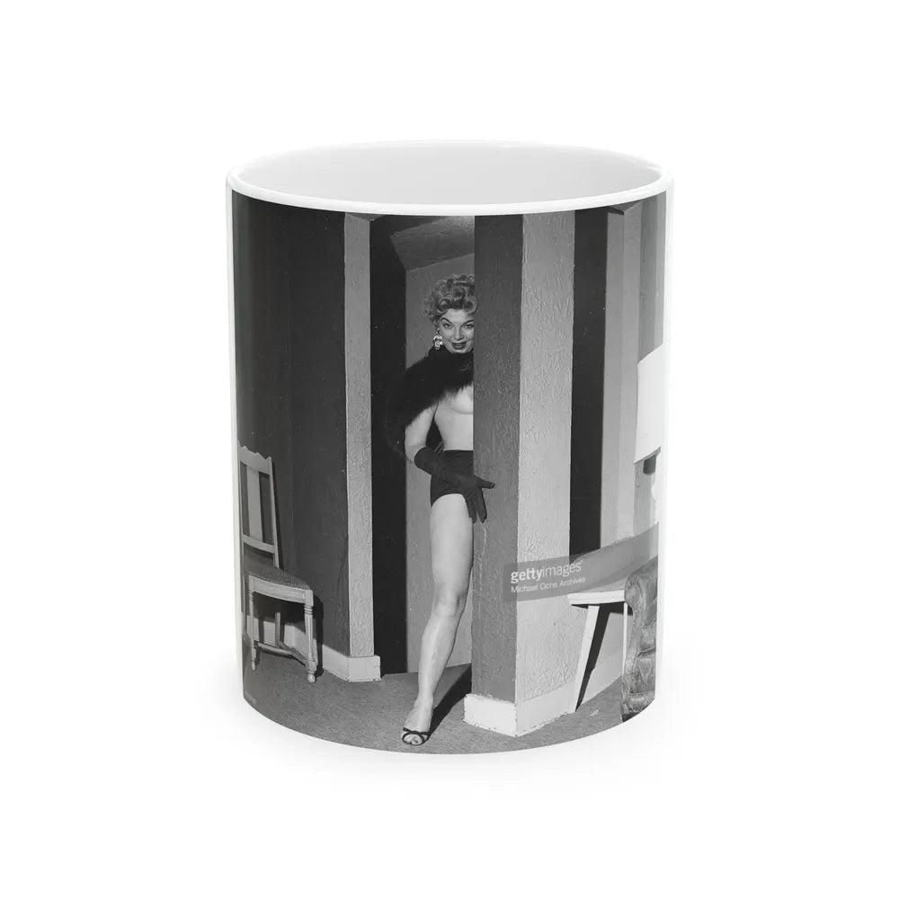 Barbara Nichols #364 (Vintage Female Icon) White Coffee Mug-11oz-Go Mug Yourself