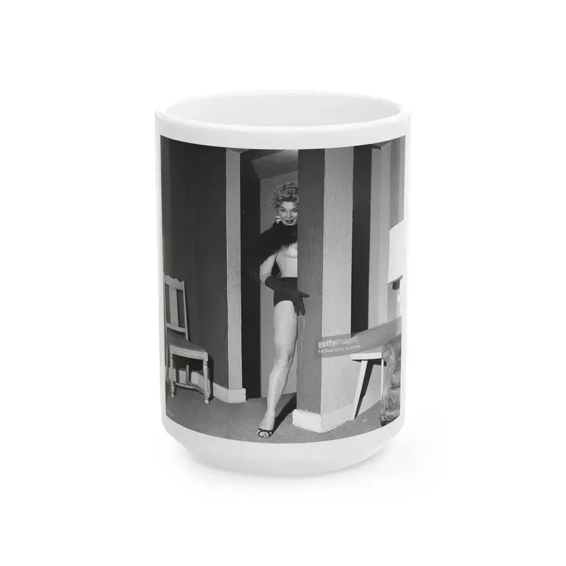 Barbara Nichols #364 (Vintage Female Icon) White Coffee Mug 15oz - Go Mug Yourself