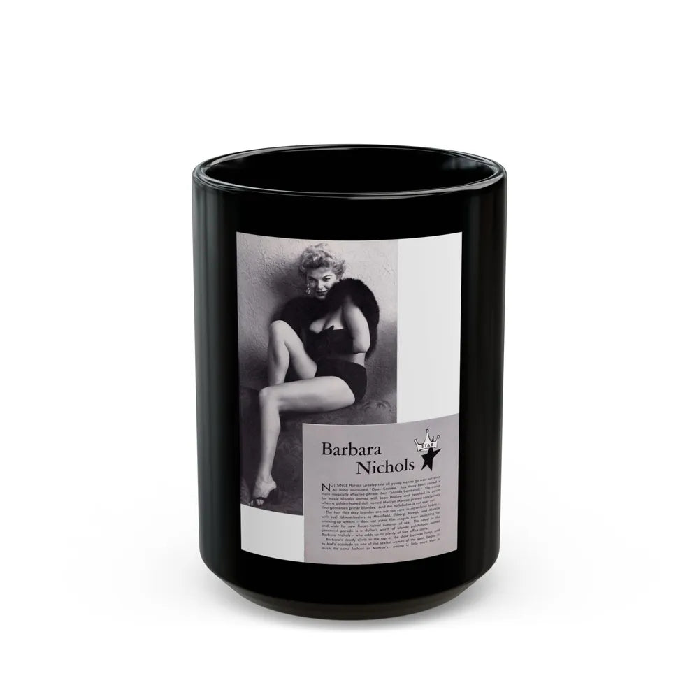 Barbara Nichols #367 (Vintage Female Icon) Black Coffee Mug-15oz-Go Mug Yourself