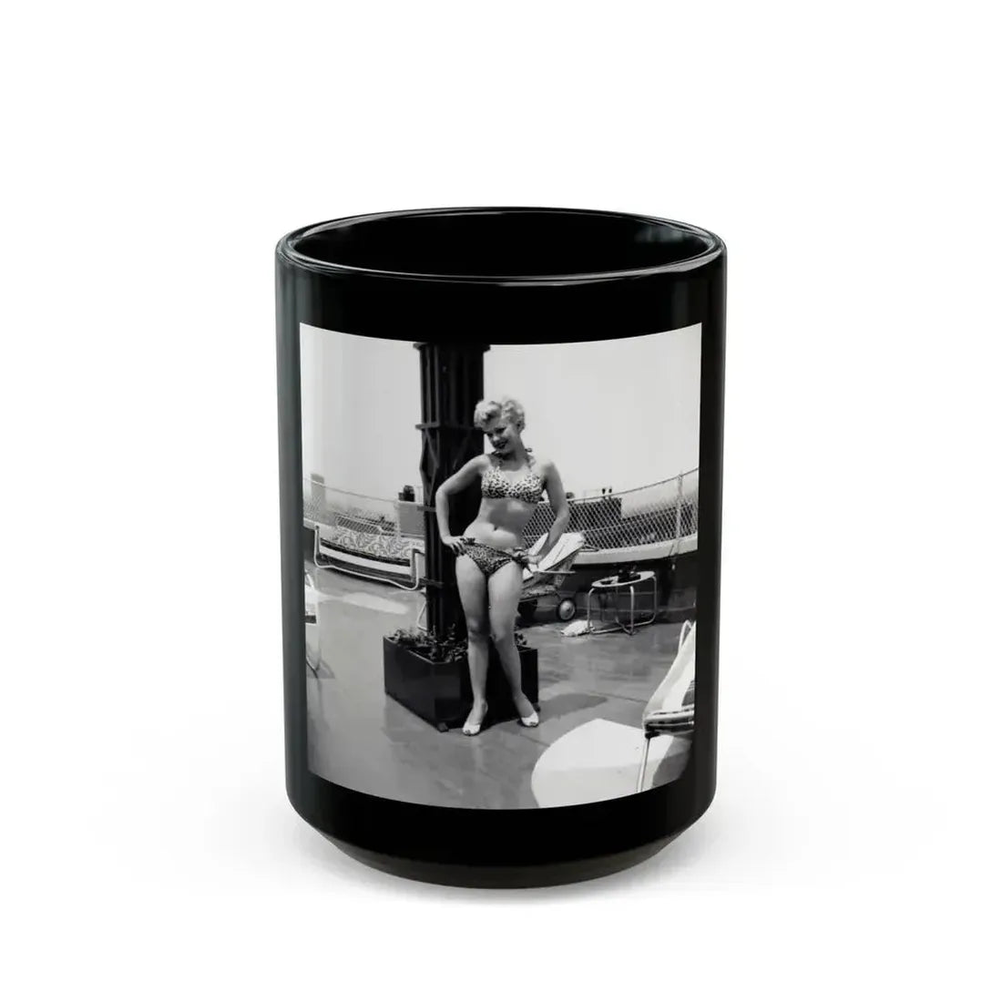 Barbara Nichols #372 (Vintage Female Icon) Black Coffee Mug 15oz - Go Mug Yourself