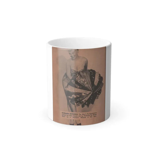 Barbara Nichols #374 - 1 Page & 1 B&W Photo from Pocket Pin-Ups Mag. '56 (Vintage Female Icon) Color Changing Mug 11oz 11oz - Go Mug Yourself