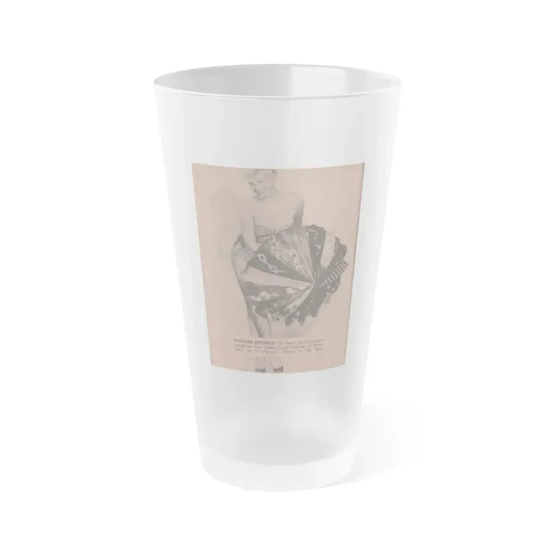 Barbara Nichols #374 - 1 Page & 1 B&W Photo from Pocket Pin-Ups Mag. '56 (Vintage Female Icon) Frosted Pint Glass 16oz 16oz Frosted - Go Mug Yourself