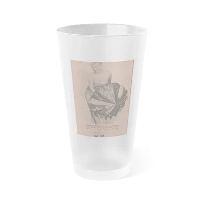 Barbara Nichols #374 - 1 Page & 1 B&W Photo from Pocket Pin-Ups Mag. '56 (Vintage Female Icon) Frosted Pint Glass 16oz 16oz Frosted - Go Mug Yourself