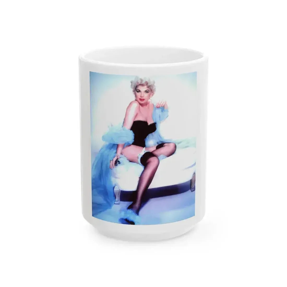 Barbara Nichols #376 (Vintage Female Icon) White Coffee Mug 15oz - Go Mug Yourself