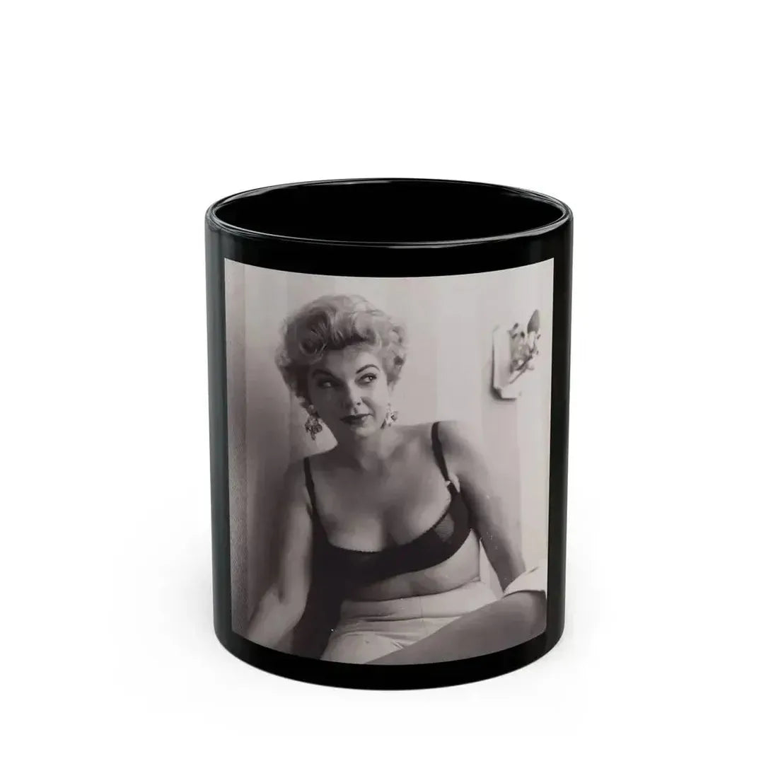 Barbara Nichols #380 (Vintage Female Icon) Black Coffee Mug 11oz - Go Mug Yourself